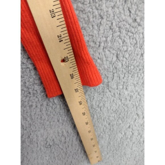 BCBGMaxazria Sweater Silk Blend Large Red Cropped Ribbed Long Sleeve - Picture 8 of 9